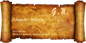 Gáspár Mózes névjegykártya